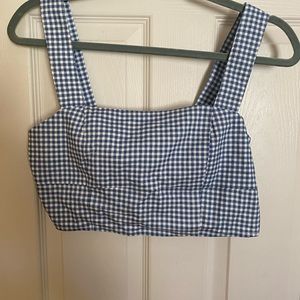 Lulus blue gingham crop top